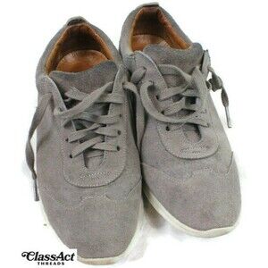 Womens 8 M Peter Millar lace up Hybrid Sneaker Gray Pebble Suede Leather Brazil